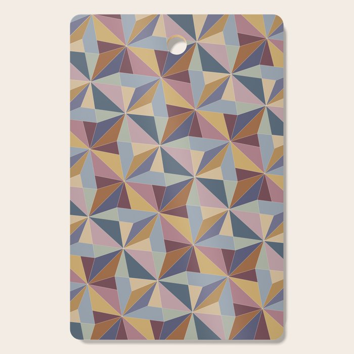 Kaleidoscope Tile Pattern II Cool Tone Pastel Cutting Board Gallery Image 1