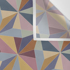 Kaleidoscope Tile Pattern II Cool Tone Pastel Wall Tapestry Gallery Image 3