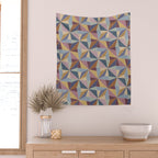 Kaleidoscope Tile Pattern II Cool Tone Pastel Wall Tapestry Gallery Image 2