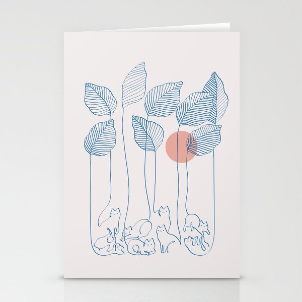Cat and Plant 40 Stationery Card Gallery Image 1