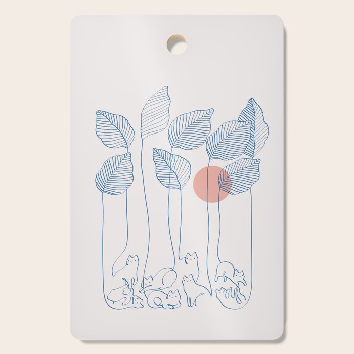 Cat and Plant 40 Cutting Board Gallery Image 1