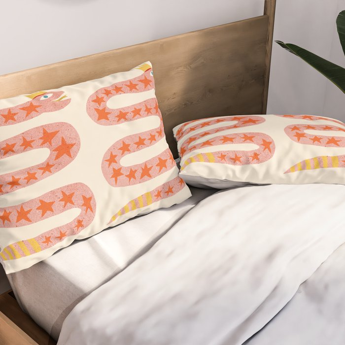Abstraction_LITTLE_KING_COBRA_SNAKE_CUTE_ADORABLE_POP_ART_0916A Pillow Sham Gallery Image 2