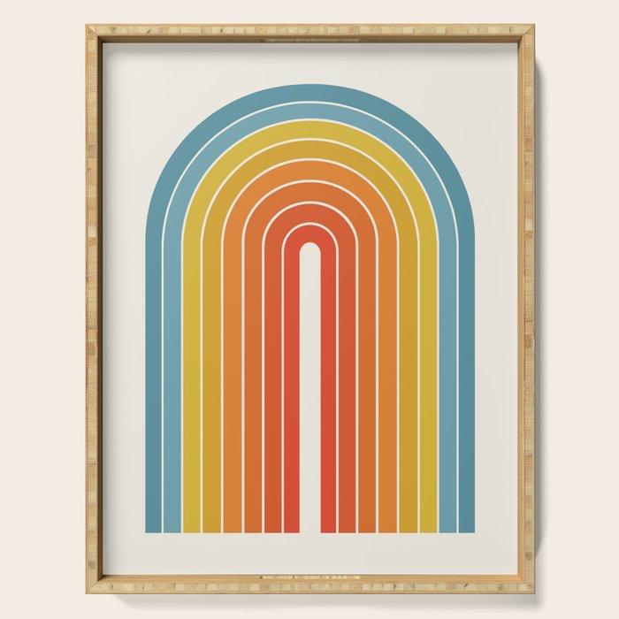 Gradient Arch X Bright Rainbow Mid Century Modern Rainbow Serving Tray Gallery Image 1
