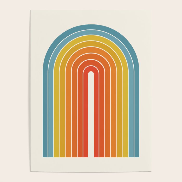 Gradient Arch X Bright Rainbow Mid Century Modern Rainbow Poster Gallery Image 4