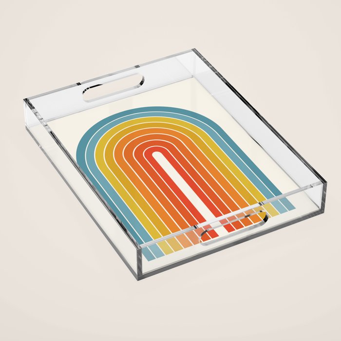 Gradient Arch X Bright Rainbow Mid Century Modern Rainbow Acrylic Tray Gallery Image 1