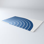 Gradient Arch VIII Bright Blue Mid Century Modern Rainbow Rug Gallery Image 3