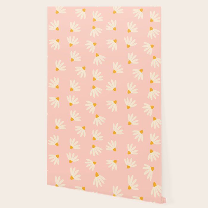 Oh! Daisy - Salmon  Wallpaper Gallery Image 2