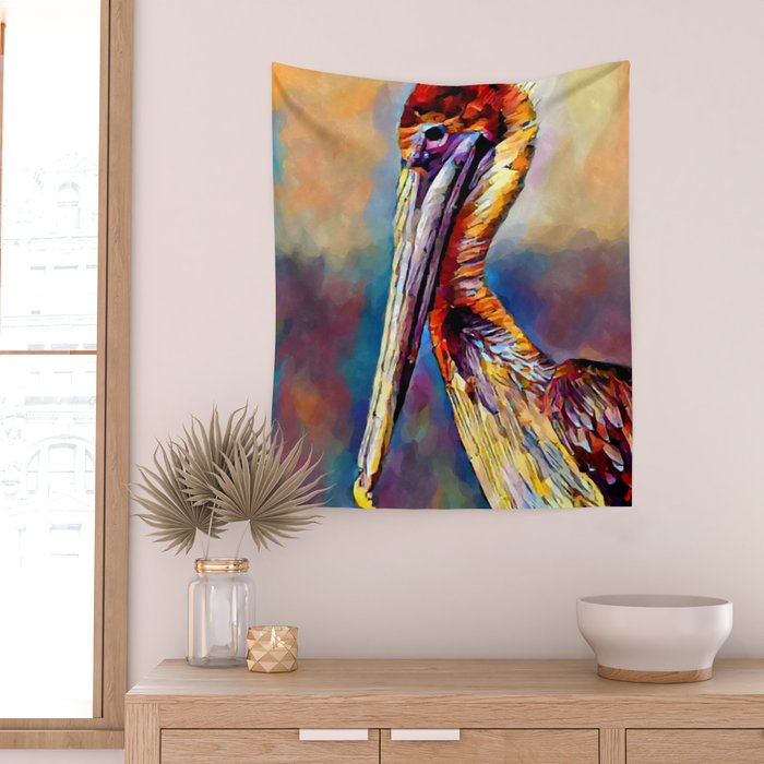 Pelican 3 Wall Tapestry Gallery Image 2