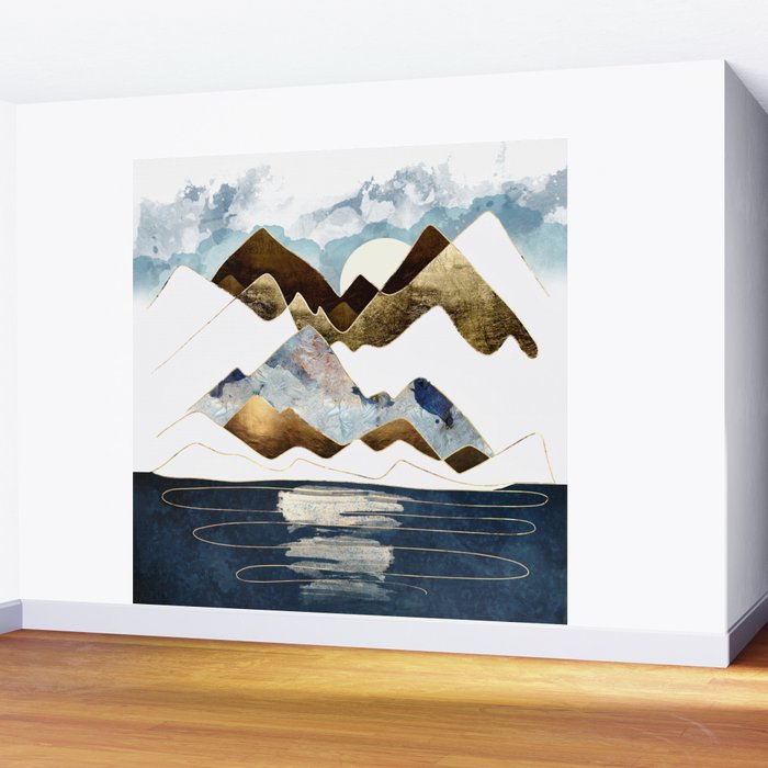 Minimal Abstract Mountains Wall Mural Gallery Image 2