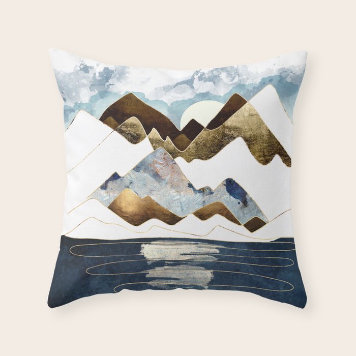 Minimal Abstract Mountains Throw Pillow Gallery Image 6