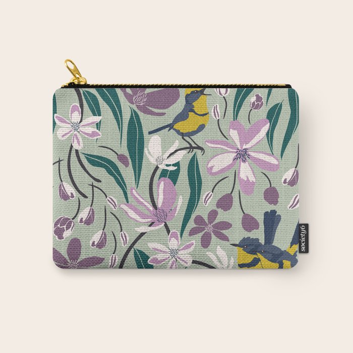 Spring Melody- Wrens Carry All Pouch Gallery Image 1