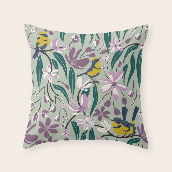 Spring Melody- Wrens Throw Pillow Gallery Image 6