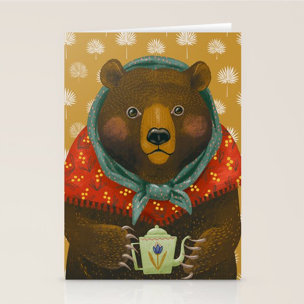 Teapot Babushka Bear Stationery Card Gallery Image 2