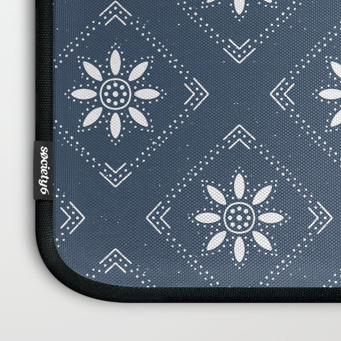 Scandinavian Classic Blue Squares Laptop Sleeve Gallery Image 3