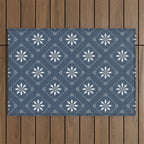 Scandinavian Classic Blue Squares Outdoor Rug Gallery Image 1