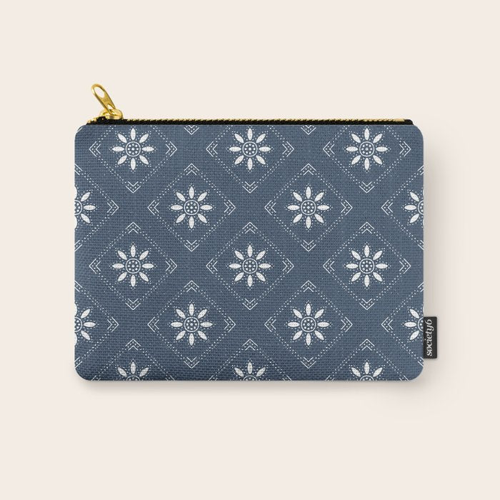 Scandinavian Classic Blue Squares Carry All Pouch Gallery Image 1