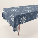 Scandinavian Classic Blue Squares Tablecloth Gallery Image 1