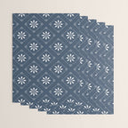 Scandinavian Classic Blue Squares Wrapping Paper Gallery Image 3