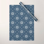 Scandinavian Classic Blue Squares Wrapping Paper Gallery Image 1