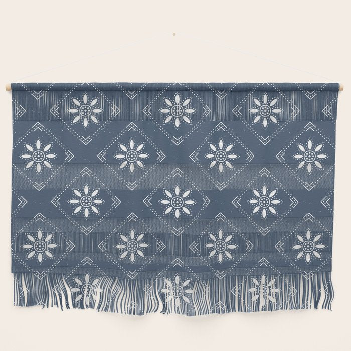Scandinavian Classic Blue Squares Wall Hanging Gallery Image 1
