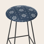 Scandinavian Classic Blue Squares Stool Gallery Image 2