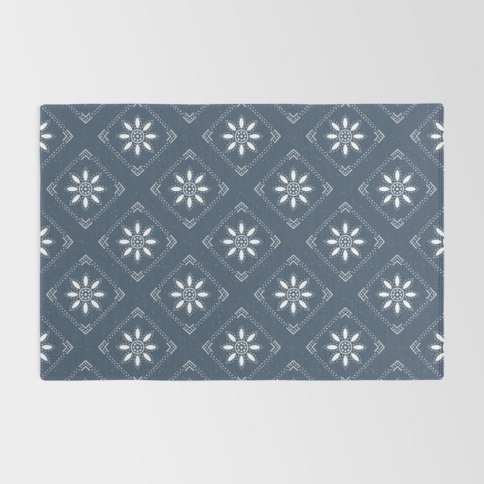 Scandinavian Classic Blue Squares Rug Gallery Image 2