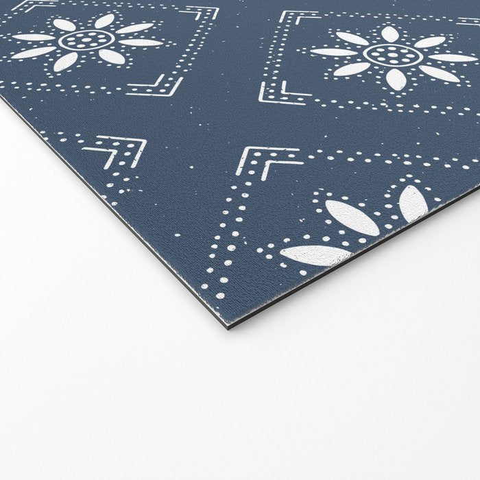 Scandinavian Classic Blue Squares Welcome Mat Gallery Image 2