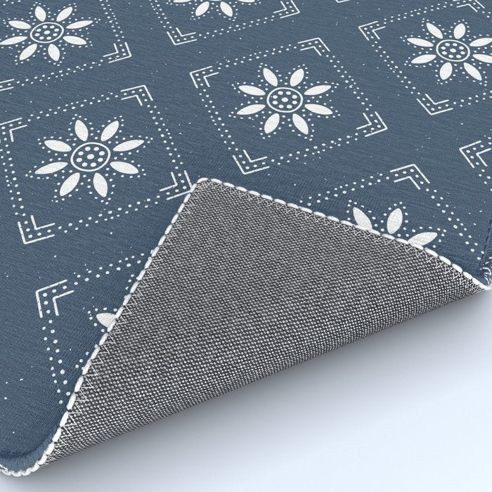 Scandinavian Classic Blue Squares Rug Gallery Image 4