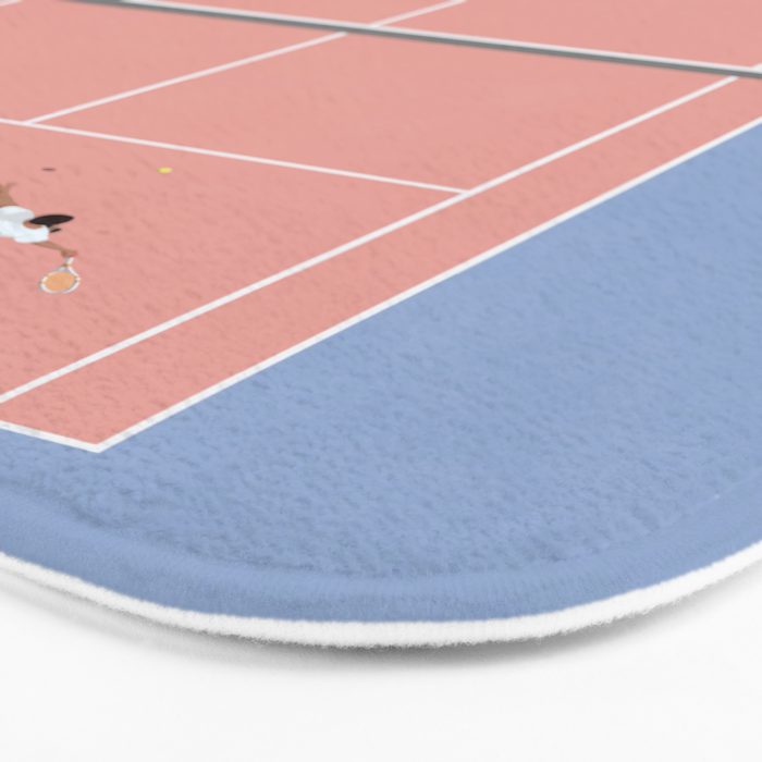 Playing Tennis | Pastel Colors Tennis Court  Bath Mat Gallery Image 3