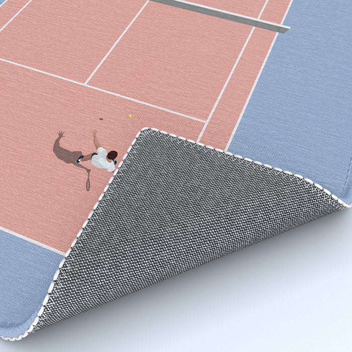Playing Tennis | Pastel Colors Tennis Court  Rug Gallery Image 4