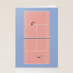 Playing Tennis | Pastel Colors Tennis Court  Stationery Card Gallery Image 2
