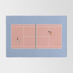 Playing Tennis | Pastel Colors Tennis Court  Rug Gallery Image 2