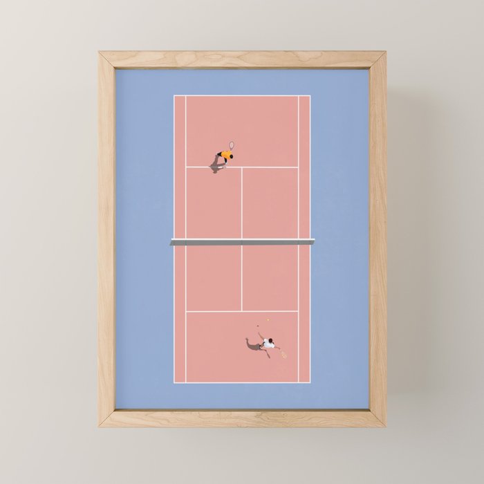Playing Tennis | Pastel Colors Tennis Court  Mini Art Print Gallery Image 1