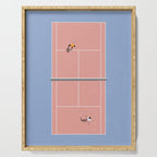 Playing Tennis | Pastel Colors Tennis Court  Serving Tray Gallery Image 1