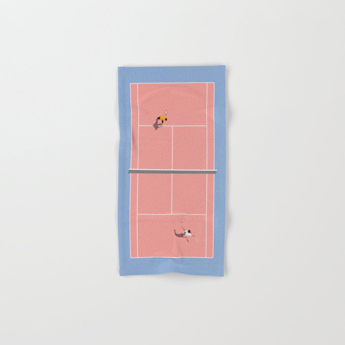 Playing Tennis | Pastel Colors Tennis Court  Bath Towel Gallery Image 1