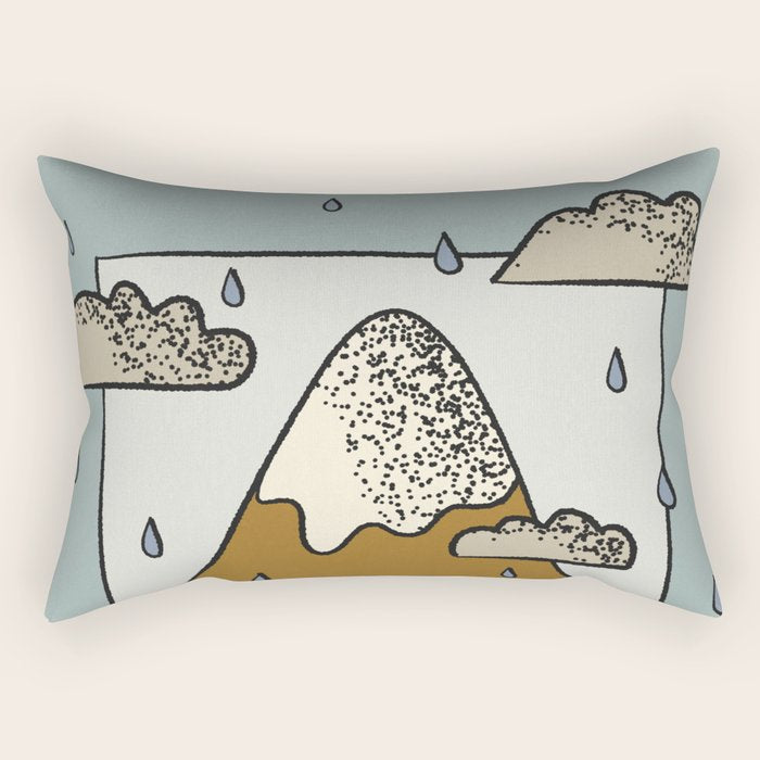 A Rainy Day in the Mountains Rectangular Pillow Gallery Image 1