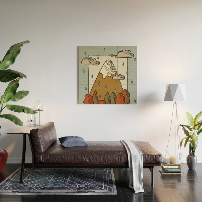 A Rainy Day in the Mountains Wood Wall Art Gallery Image 2