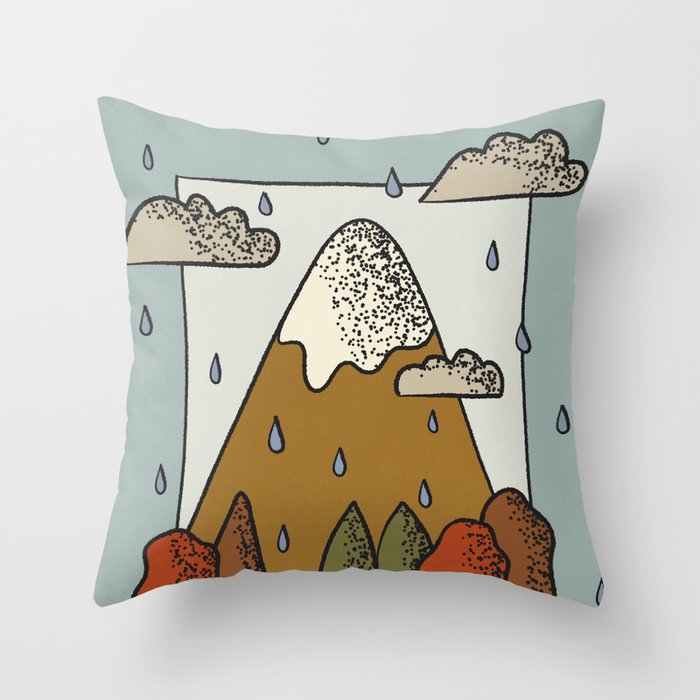 A Rainy Day in the Mountains Throw Pillow Gallery Image 1