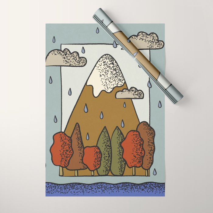 A Rainy Day in the Mountains Wrapping Paper Gallery Image 1