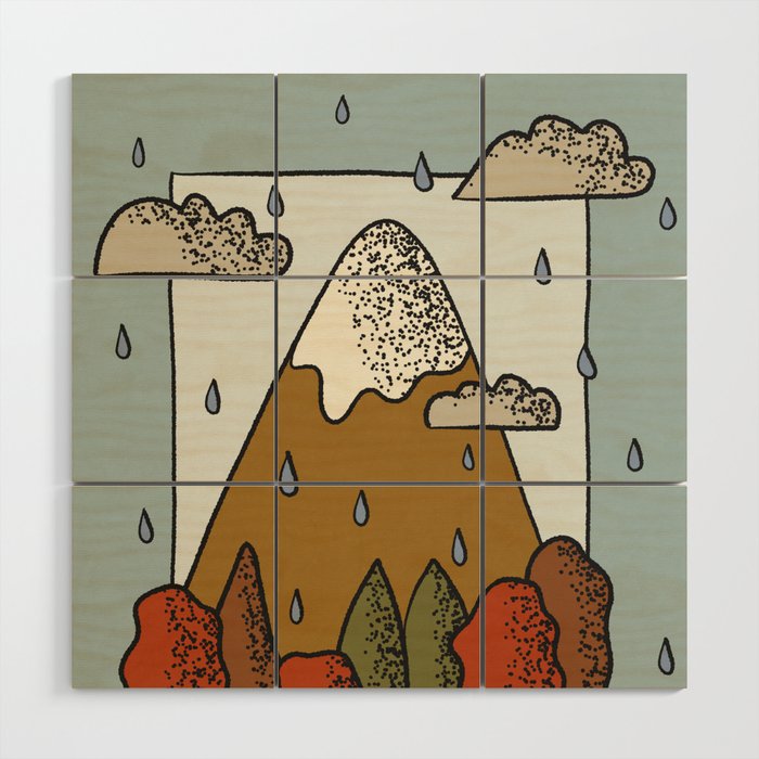 A Rainy Day in the Mountains Wood Wall Art Gallery Image 1