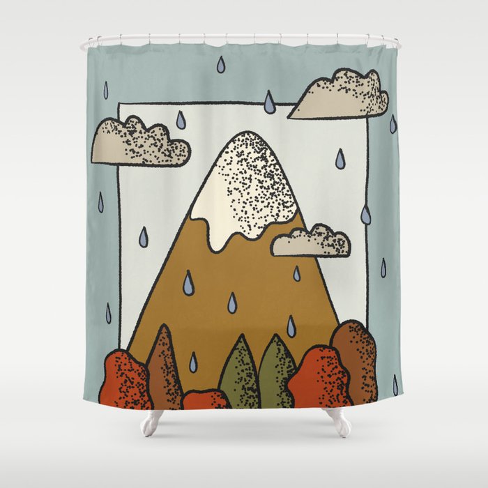 A Rainy Day in the Mountains Shower Curtain Gallery Image 1