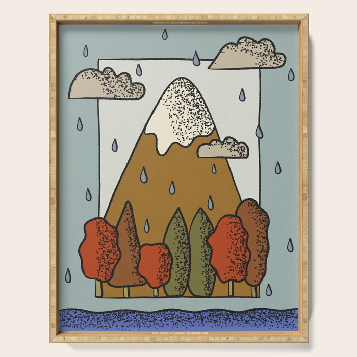 A Rainy Day in the Mountains Serving Tray Gallery Image 1