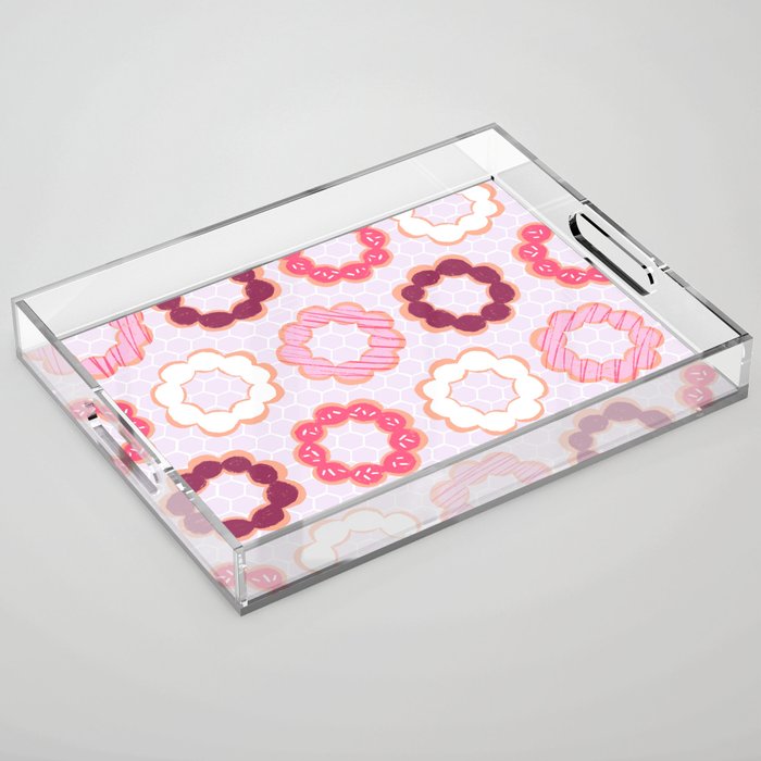 Mochi Donuts Pattern Acrylic Tray Gallery Image 1