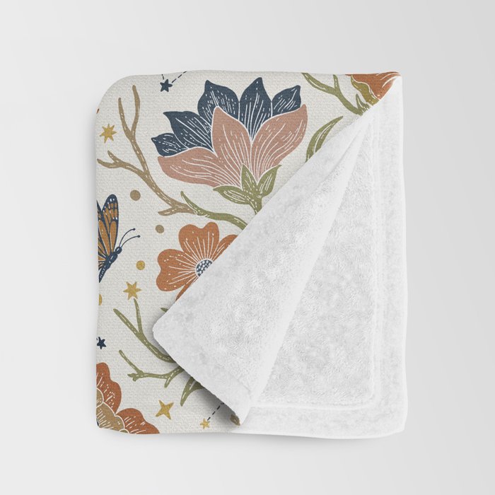 Boho Floral Galaxy Garden Throw Blanket Gallery Image 3