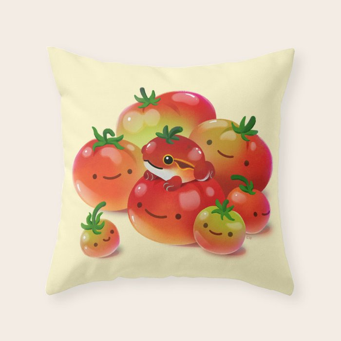 Tomato frog Throw Pillow Gallery Image 6