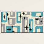 Mid Century Modern Decoration Kitsch 223 Blue and Gray Desk Mat Gallery Image 3