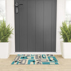 Mid Century Modern Decoration Kitsch 223 Blue and Gray Welcome Mat Gallery Image 3
