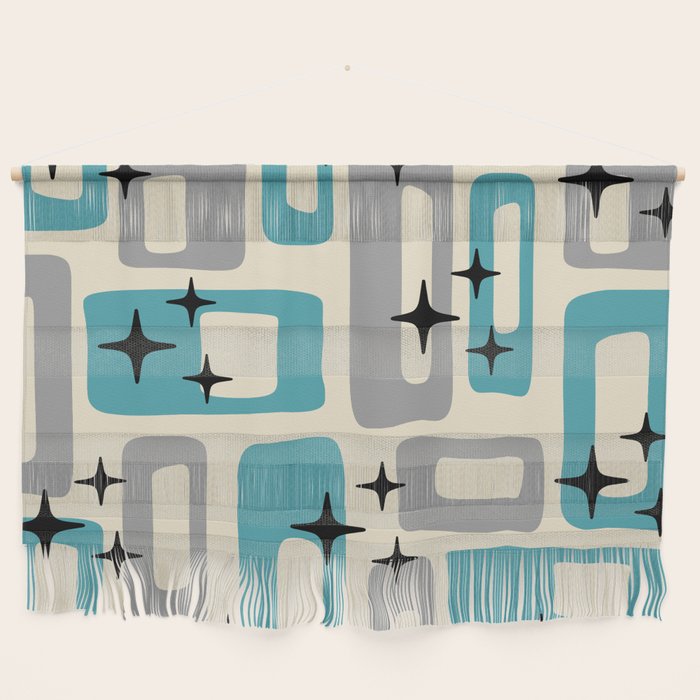 Mid Century Modern Decoration Kitsch 223 Blue and Gray Wall Hanging Gallery Image 1