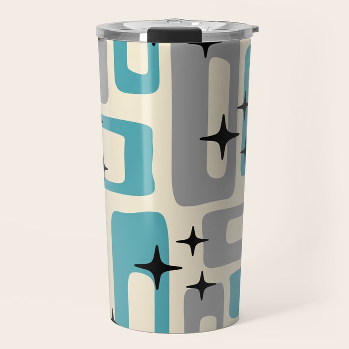 Mid Century Modern Decoration Kitsch 223 Blue and Gray Travel Mug Gallery Image 1