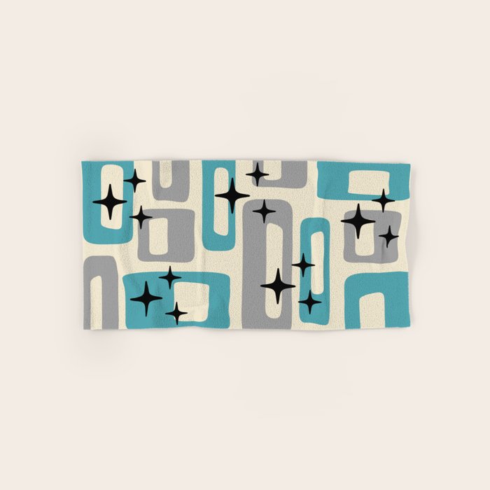 Mid Century Modern Decoration Kitsch 223 Blue and Gray Towels Gallery Image 1